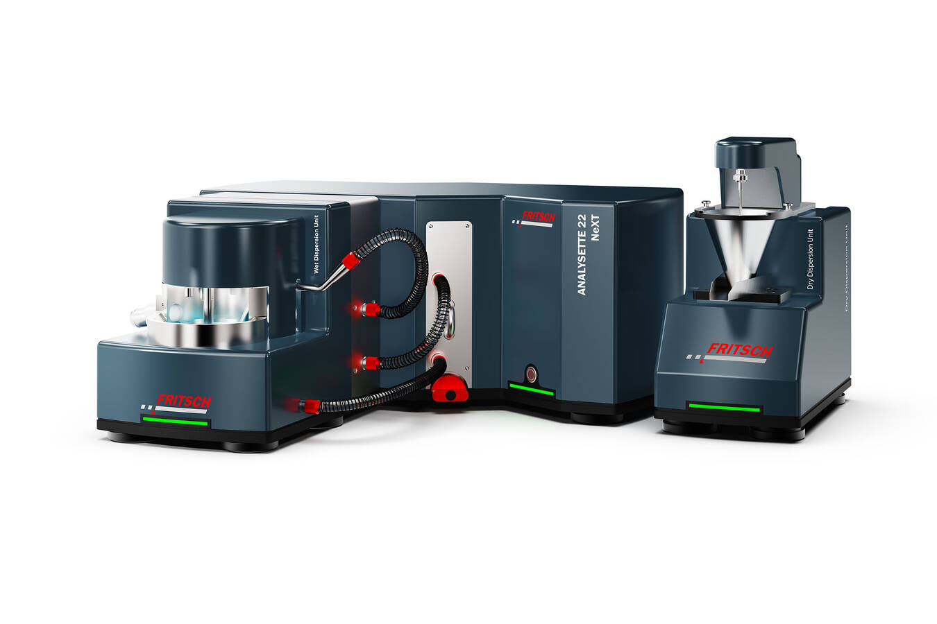 Partikelgrößenmessung bis in den Nanobereich FRITSCH A-22 NeXT Nano Laserpartikelmessgerät: höchste Genauigkeit und Empfindlichkeit. Jetzt mit neuen Modulen wie Trockendispergiereinheit und vielen mehr