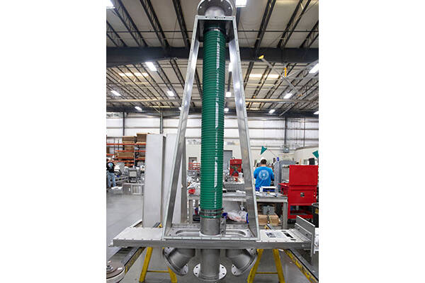 ATEX-konforme flexible Rohrweiche für fluffiges Pulver Die größte von Vortex konstruierte flexible Rohrweiche, die vollständig nach ATEX eingestuft ist, wird für die Zufuhr von mikrokristalliner Zellulose verwendet.
