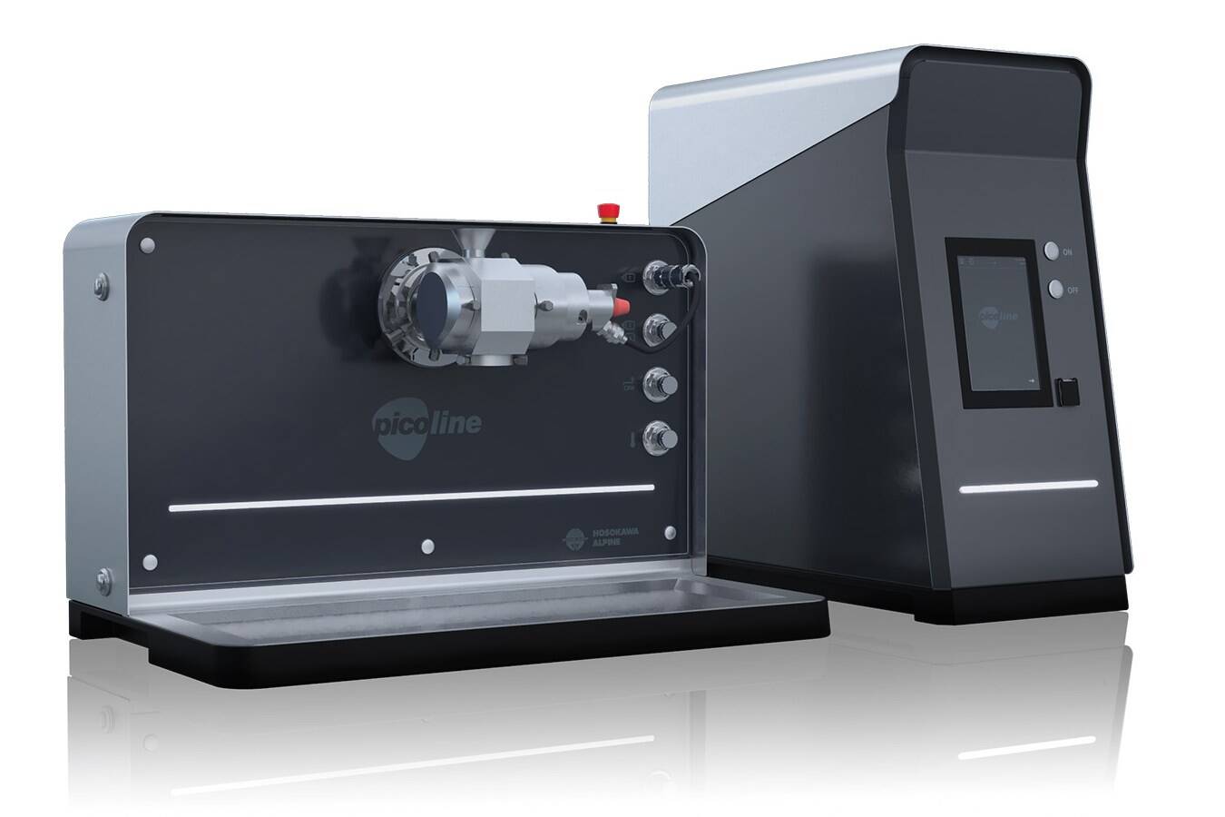 Labormühle Picoline mit neuen Funktionen Die Picoline von Hosokawa Alpine setzt seit einigen Jahren Standards in Forschung und Entwicklung. Jetzt ist sie noch flexibler, noch vielseitiger, noch sicherer